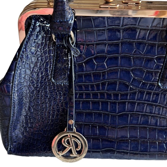 〰️ RIME & CO 〰️ Classy Double-sided Croc Print Patent Leather Handbag 👜 - Picture 3 of 13